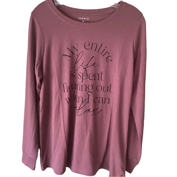 NWT TORRID long sleeve classic fit tee size 10 (m/l) - Picture 2 of 8